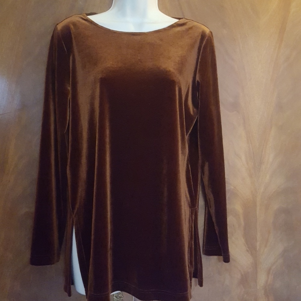 Coldwater Creek copper velvet like top s
